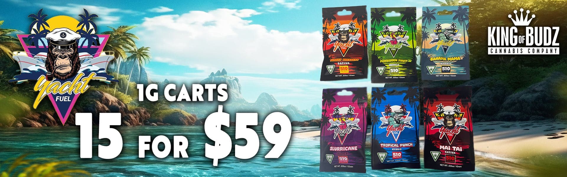 15 FOR $59 YACHT FUEL 1G CARTS