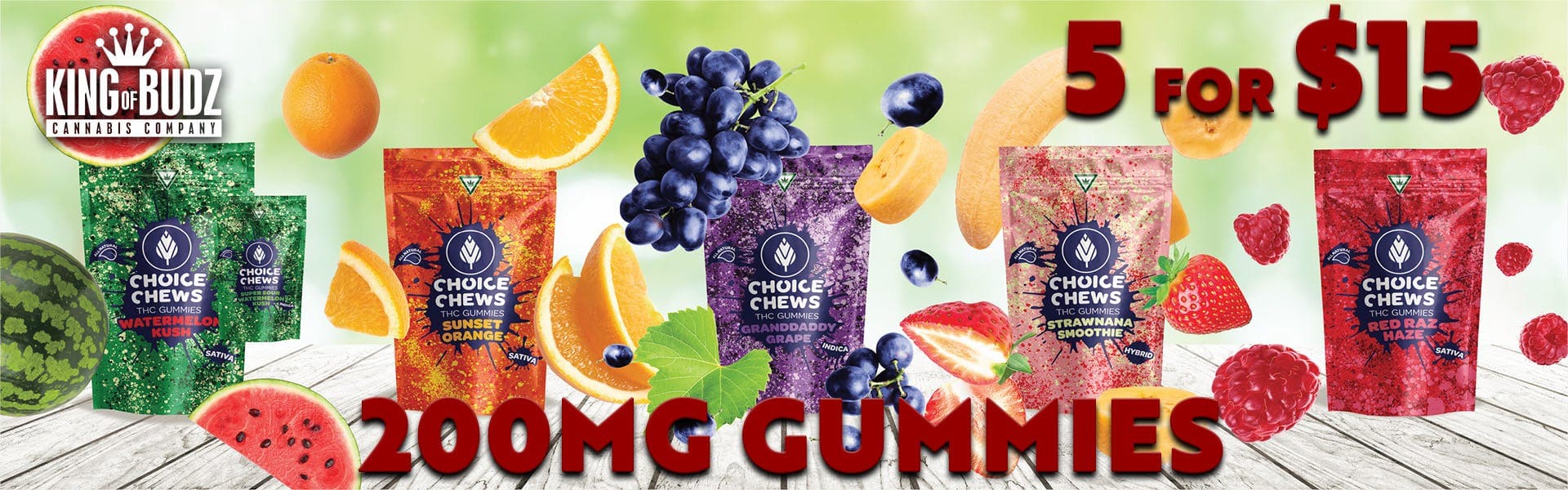 Choice 200mg Gummies - 5/$15