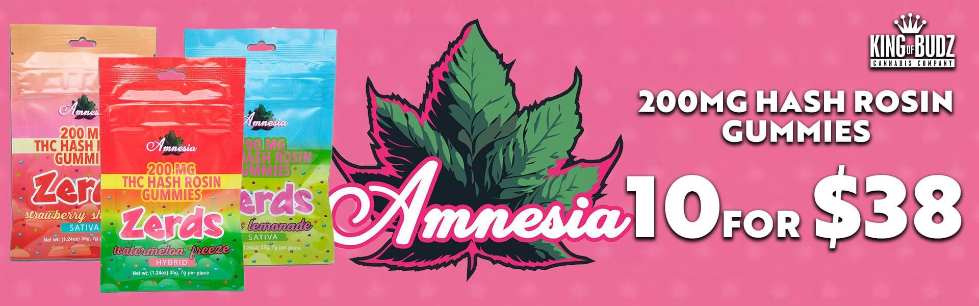 Amnesia 200mg Zerd Gummies 10/$38