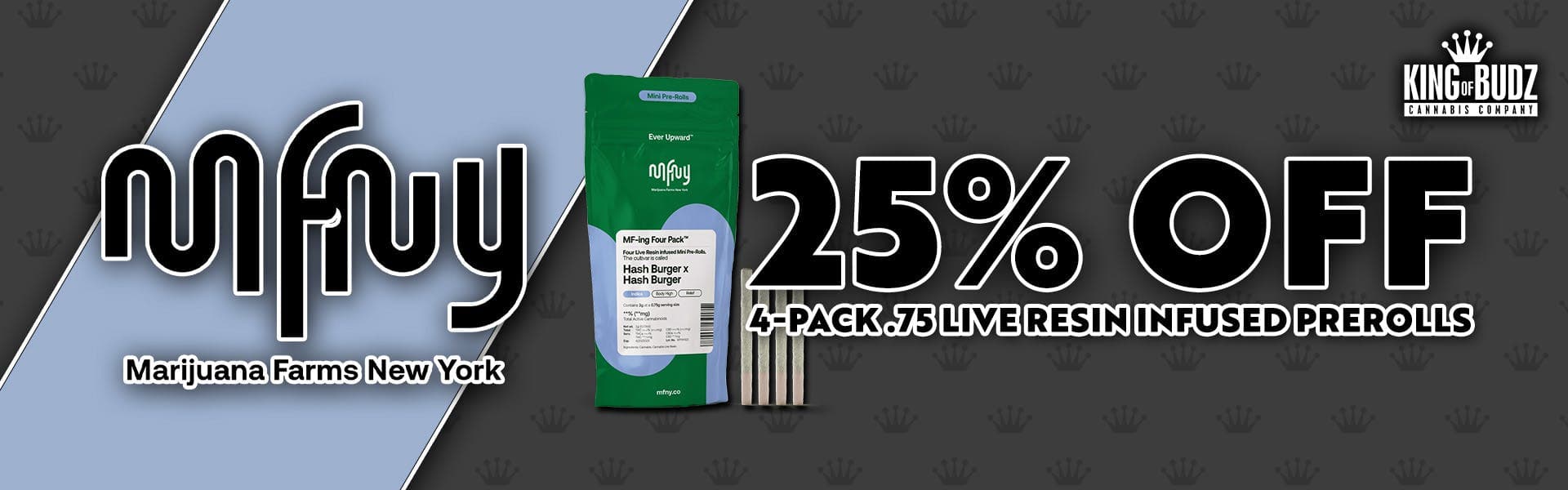 MFNY -  4-Pack .75 Live Resin Infused Prerolls - 25 Percent OFF